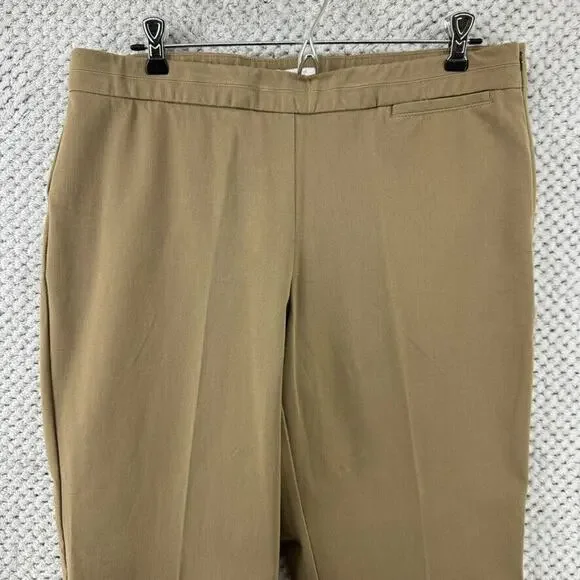 J Jill Pants Women 14 Khaki Beige Tobacco Precision Stretch Mid Rise Stretch New - Picture 3 of 15